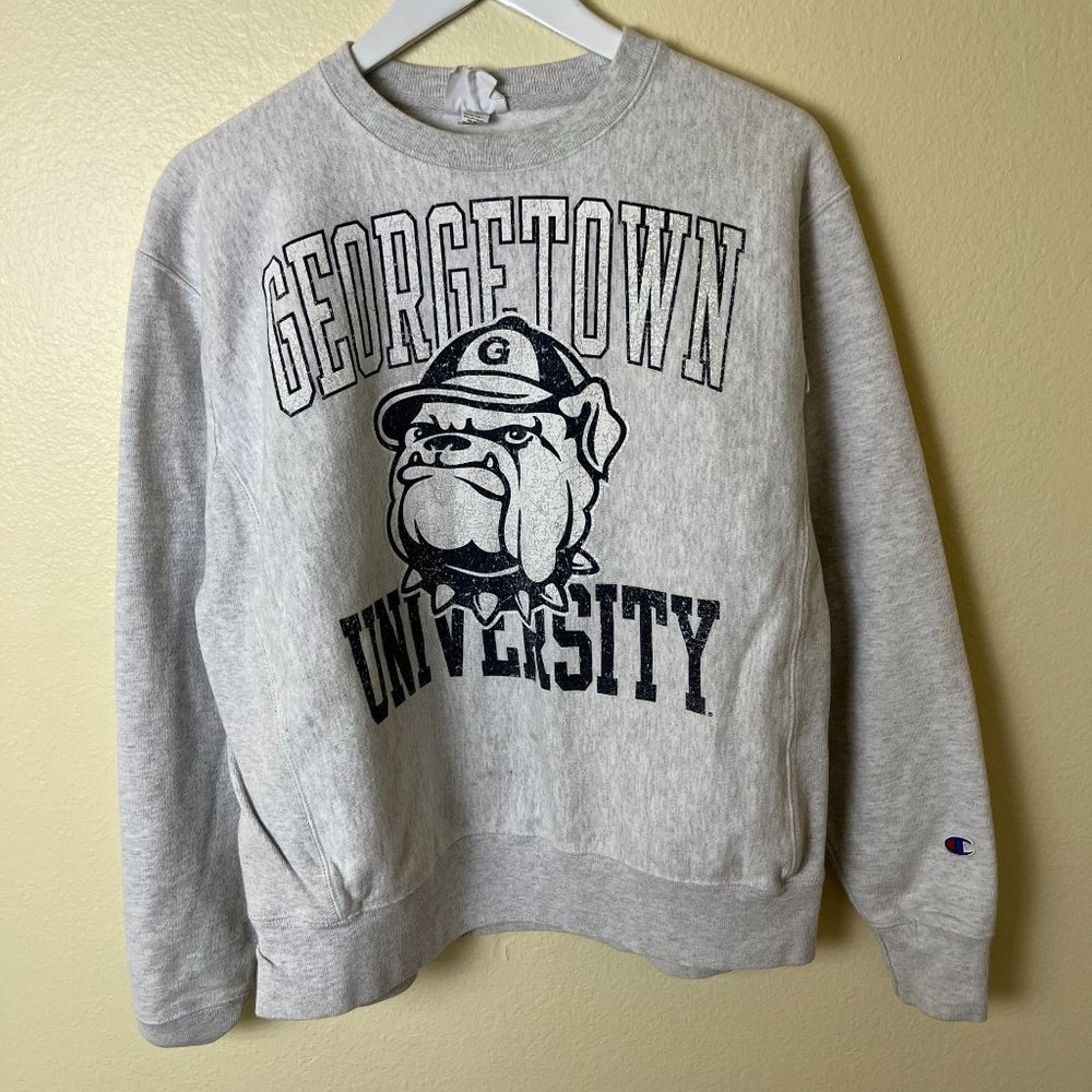 Champion Reverse Weave Georgetown University Sweatshirt Size Medium - Picture 1 of 5